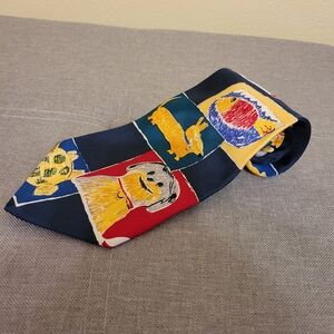 SAVE THE CHILDREN My Best Friends Drawn Animals Silk Neck Tie